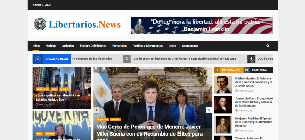 Lanzamiento de Libertarios.News El Primer Portal de Noticias y Actualidad Libertaria en Español